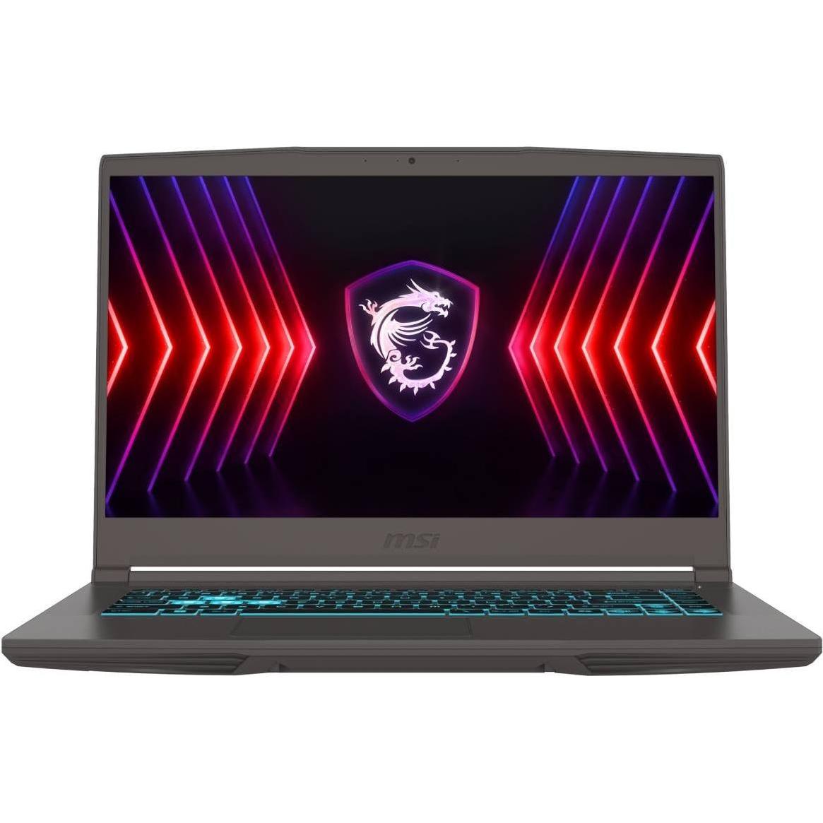 MSI Thin 15 B12UC-2447, 15,6" FHD 144Hz Laptop mit Intel Core i5-12450H, 16GB RAM, 512GB SSD, NVIDIA GeForce RTX 3050, Schwarz