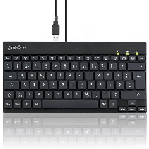 Perixx Periboard-326 Mini schwarz, LEDs weiß, USB, DE QWERTZ (11608)