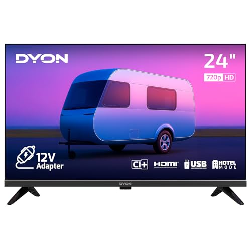 DYON Enter 24 Pro-X-V, 24 Zoll (60 cm) LED TV mit 12V-Anschluss, HD Triple Tuner (DVB-S2/T2/C), CI+, USB-Mediaplayer, Hotelmodus