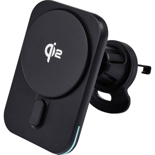 Renkforce RF-Qi2WCar-01, Handy Ladegerät USB-C® mit Qi-Zertifizierung und LED-Beleuchtung für kompatible Geräte, KFZ-Halterung