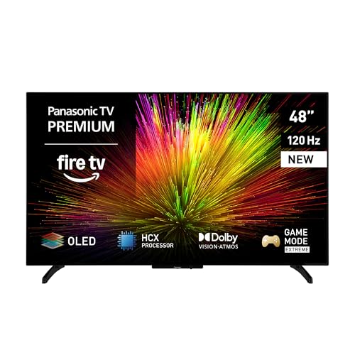 Panasonic Premium TV-48Z80BEZ, 48 Zoll 4K Ultra HD OLED Smart TV mit Dolby Vision, Dolby Atmos, Fire TV, Game Mode Extreme, Alexa & Apple Support, Schwarz