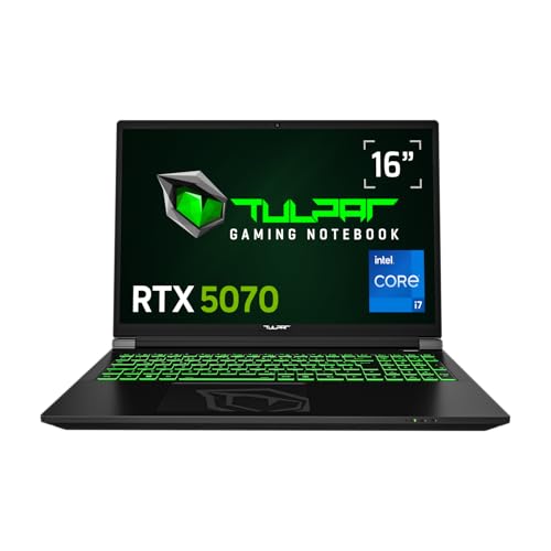 TULPAR T6 V3.6 Gaming Laptop, 16'' FHD+ 165Hz IPS-Display, Intel Core i7-14700HX, 16 GB RAM, 1 TB SSD, Nvidia RTX 5070, Windows 11