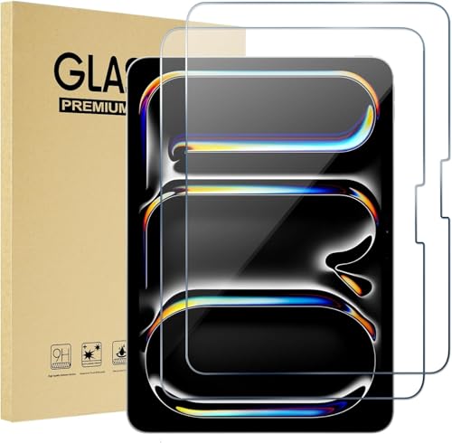 ProCase 2 Stück Panzer Schutz Glas für 13" iPad Air (M3/M2) 2025/2024 & 13" iPad Pro (M5/M4) 2025/2024, 9H Displayschutzfolie, kratzfest und stoßfest, ultradünn