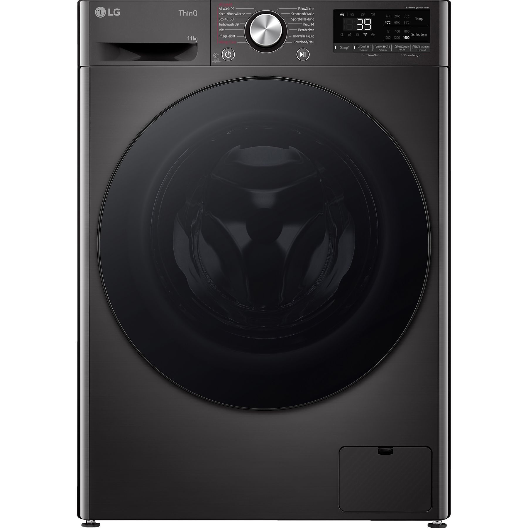 LG F6WR701YB Waschmaschine 11 kg, 1560 U/Min, A, TurboWash 360°, AI DD, Steam, AquaLock, Touchdisplay