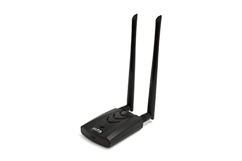 ALFA NETWORK Alfa USB Adapter AWUS036AXML, WiFi 6E 6 GHz Band, 3 Gbps, 5 dBi-Antennen, USB 3.0, kompatibel mit WiFi 6E-Routern, Windows 10/11, schwarz