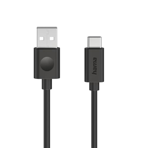 Hama USB-Kabel, USB-A auf USB-C, 1,2 m, Schwarz, Schnellladekabel für Smartphones und Tablets, 480 Mbit/s Datenübertragung