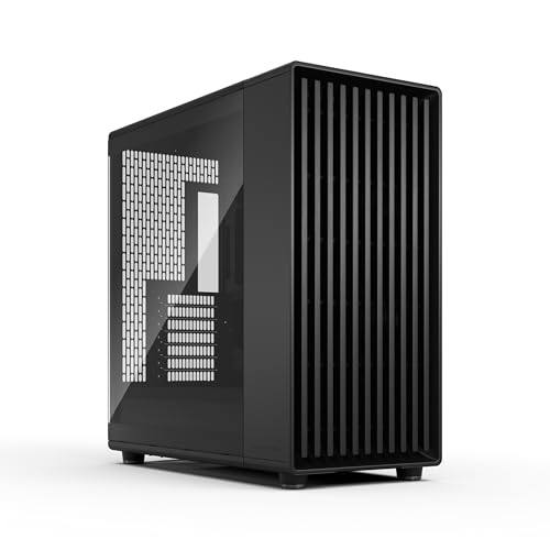 Fractal Design North XL Momentum Black, PC-Gaming-Gehäuse mit Glas-Seitenfenster, Front aus echtem geschwärztem Eichenholz, drei 14" Momentum-Lüfter, ATX-/E-ATX Unterstützung