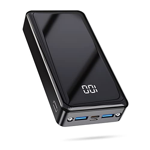22.5W Power Bank 24000mAh mit Taschenlampe LED Display Schnellladefunktion Externer Akku Typ C Ausgänge,Powerbank USB C Output Tragbares Ladegerät mit Taschenlampe LED Display Akku für iPhone iPad…