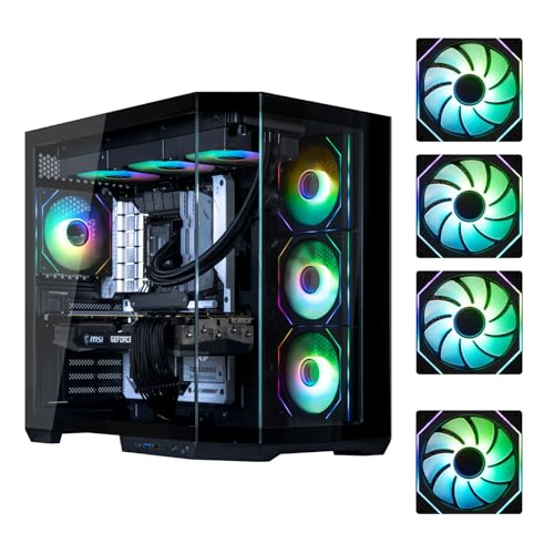 BitFenix T10 High Airflow Dual Chamber PC Gaming Case Black, ATX, mit 4x ARGB-Lüftern, 360mm AIO/GPU Unterstützung, kompatibel mit Reverse Connection Motherboards
