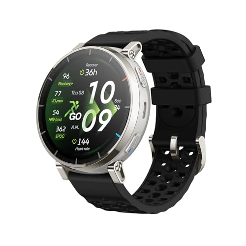 Amazfit Active 3 Premium GPS Lauf-Smartwatch, 1,32" AMOLED Saphir-Display, 4GB, NFC, 12 Tage Akku, 170+ Trainingsmodi, 5 ATM, Herzfrequenz-Tracker für Android & iPhone