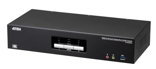 ATEN CS1942ATC 2-Port USB 3.0 4K DisplayPort KVM Switch mit Null-Sekunden-Umschaltung für ATC Dual View