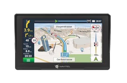 Navitel E777, GPS-Navigator für LKW mit 7 Zoll Touchscreen, 800 × 480 Pixel, Karten für 47 Länder inklusive, schwarz
