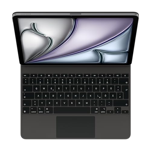 Apple Magic Keyboard (DE) für iPad Air 13 (2024, M2 & 2025), Tablet-Tastatur mit schwarz beleuchtetem Tastenfeld
