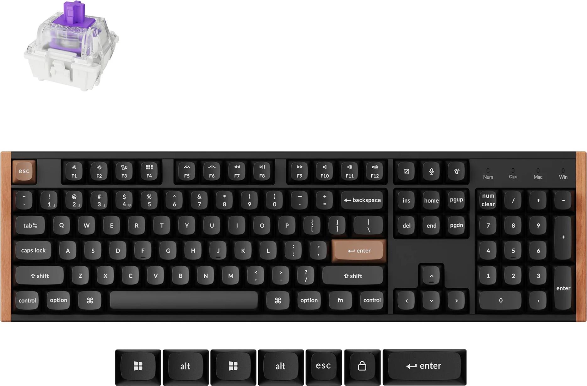 Keychron K10 HE Kabellose Mechanische Tastatur, ANSI US, Special Edition / Schwarz, Gateron Double-Rail Magnetic Nebula Switch, RGB-Hintergrundbeleuchtung, Hot-Swap-fähig