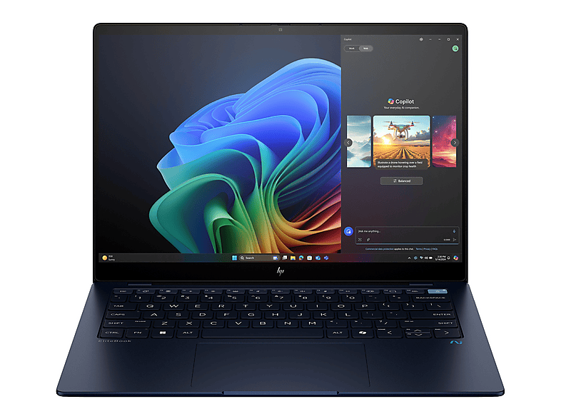 HP EliteBook Ultra G1q, 14 Zoll Touchscreen, Snapdragon X Elite X1E-78-100, 16 GB RAM, 1 TB SSD, Adreno™ Grafik, Atmosphere Blue, Windows 11 Pro