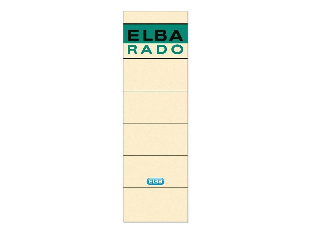 ELBA Ordneretiketten für Ordnerbreite 8 cm, 10 Stk, selbstklebend, Papier, weiß