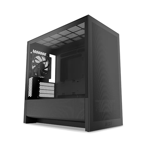 NZXT H3 Flow, Micro-ATX PC-Gehäuse mit hohem Luftstrom und umfangreicher Kühlungsunterstützung, schwarz