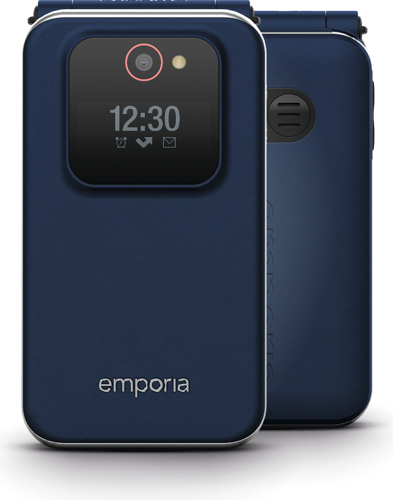 Emporia Joy V228, Klapphandy für Senioren mit Notruffunktion, 2 MP Kamera, hörgerätetauglich, blau
