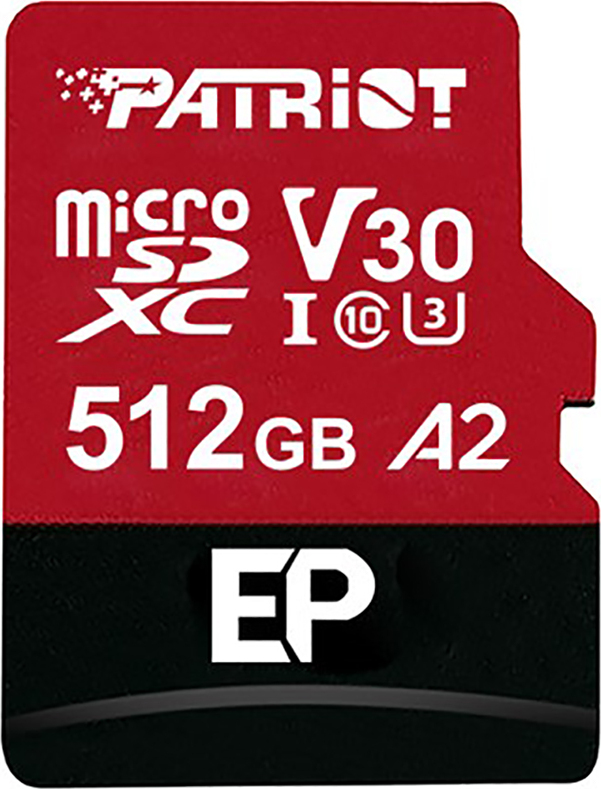 Patriot Memory EP A2, 512 GB MicroSDXC Speicherkarte, V30 U3 Class 10