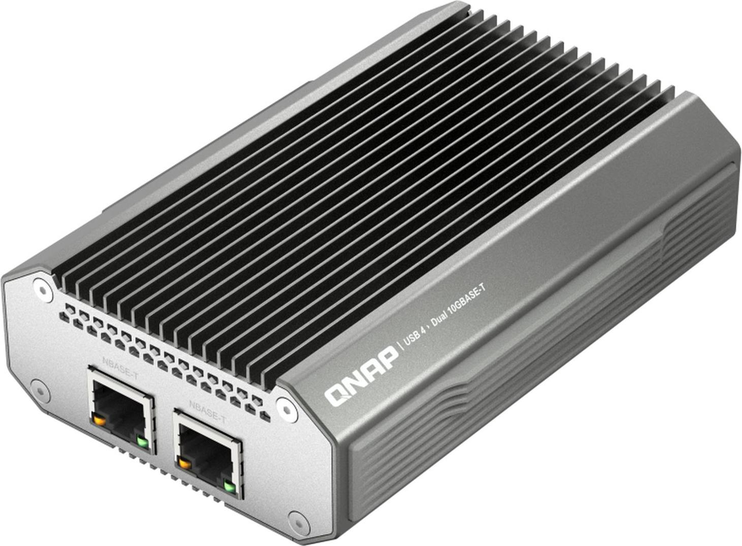 QNAP QNA-UC10G2T Netzwerkkarte Ethernet 10000 Mbit/s, USB Typ-C, schwarz/silber