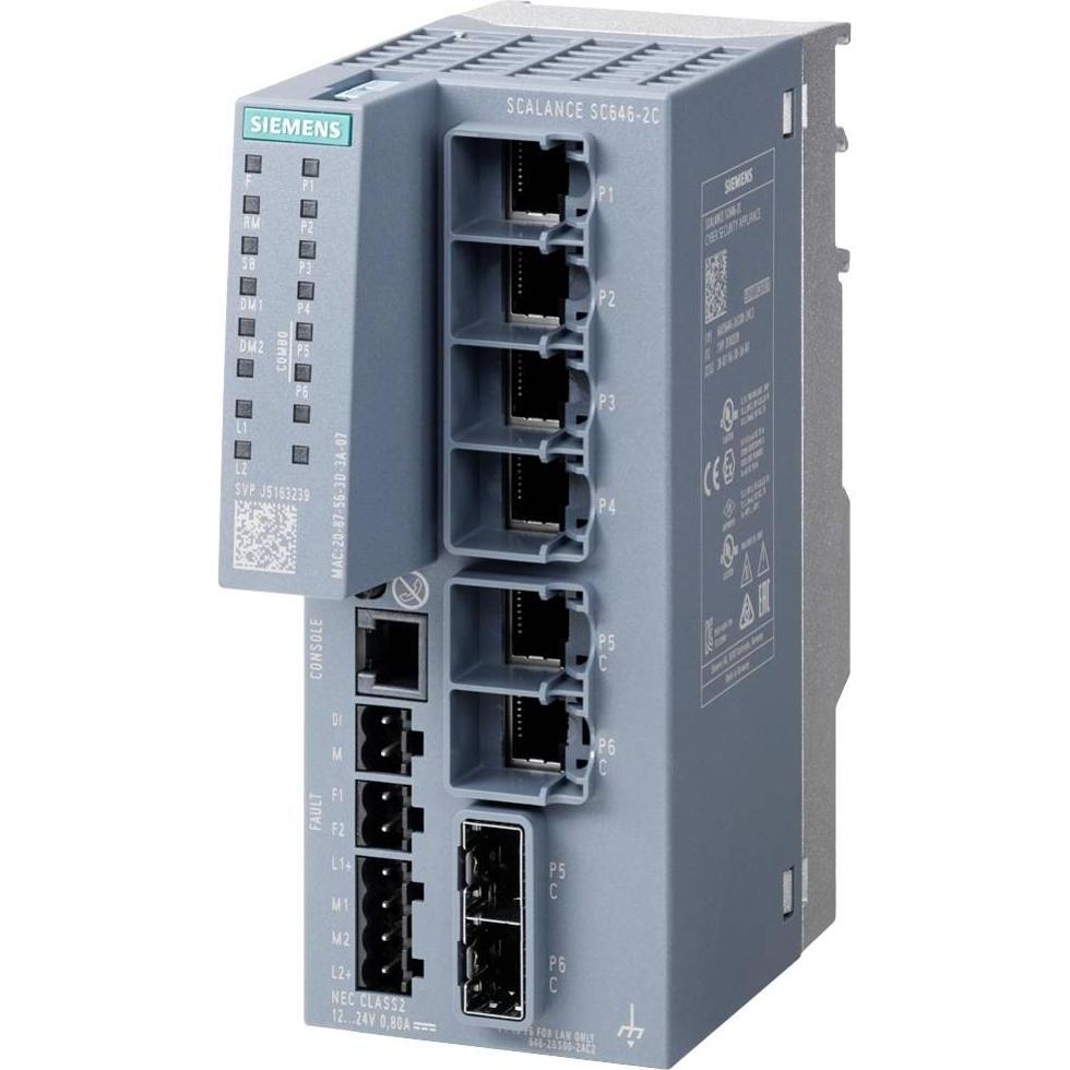 Siemens SCALANCE SC646-2C, Industrieller Router mit integrierter Firewall und VPN, optimiert für Automatisierungsumgebungen