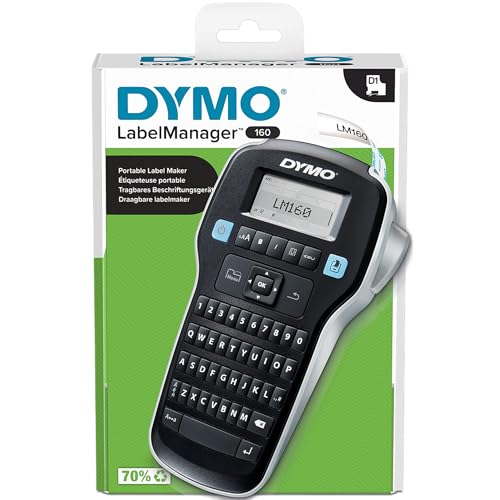 DYMO Beschriftungsgerät LabelManager 160 Qwerty, Tragbarer Etikettendrucker für professionelle Beschriftungen