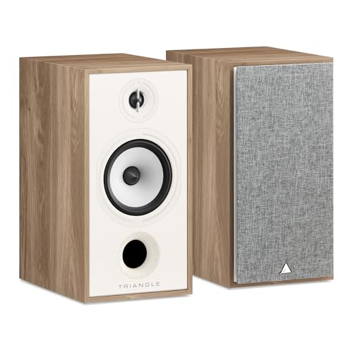 TRIANGLE BOREA BR04, Hi-Fi-Regallautsprecher aus hellem Eichenholz, 110W Leistung, 90 dB/W/m, für Musik und Heimkino, 206 x 380 x 314 mm (Paar)