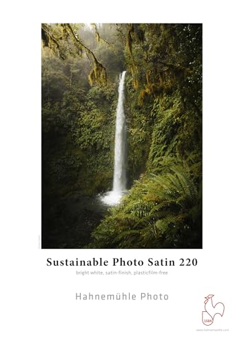 Hahnemühle Sustainable Photo Satin, nachhaltiges Fotopapier, perlglänzend, naturweiß, 220 g/m², 25 Blatt (420 x 594 mm)