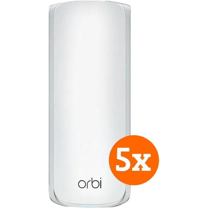 Netgear Orbi RBE773, WiFi 7 Mesh-Router 5-pack, Tri-Band Technologie, bis zu 11 Gbit/s, Weiss