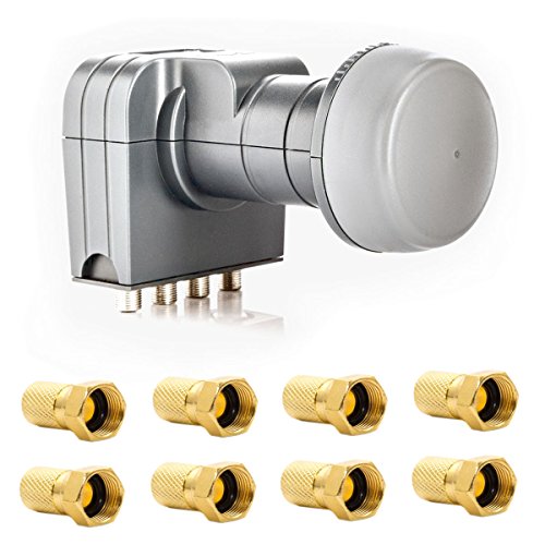 Fuba DEK 407 Quattro LNB Multischalter mit Wetterschutzgehäuse, 8 F-Stecker, HDTV, 4K und 3D-kompatibel