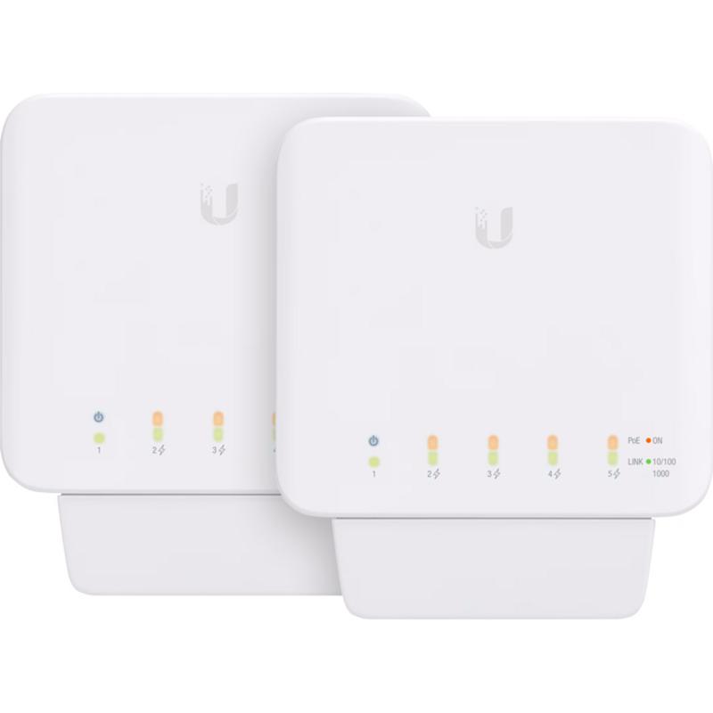 Ubiquiti Unifi USW-Flex Duo Pack, 2er Netzwerk Switch mit PoE-Eingang und Unifi-Controller-Software