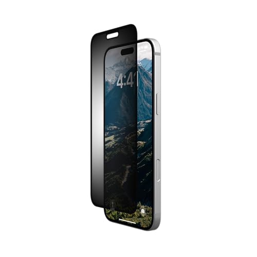 URBAN ARMOR GEAR Privacy Eco Displayschutzfolie für Apple iPhone 16 Plus/15 Plus (Recyceltes RPET, 2-Wege Sichtschutz, Inkl. Aufbewahrungshülle)