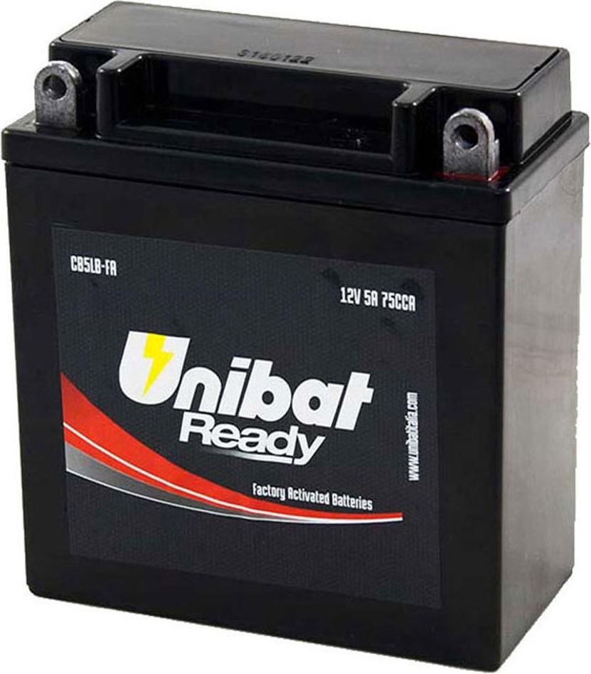 Unibat CB5L-B Batterie, 12 V, 5,0 Ah, wartungsfrei mit Innenbelüftung für Motorräder
