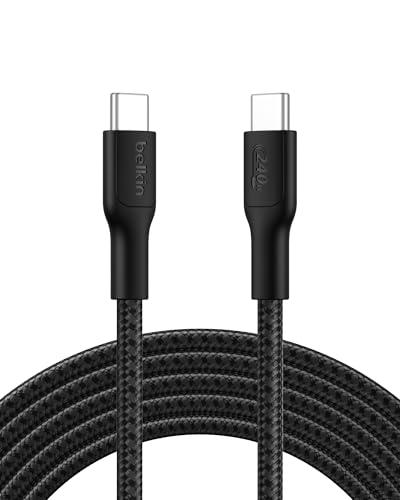 Belkin BoostCharge Pro USB C Kabel, 3 m, Schwarz, Schnellladung bis zu 240 W
