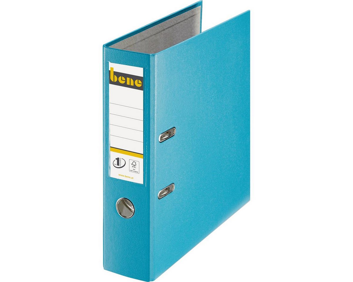 bene Aktenordner bene No.1 Power Ordner türkis Kunststoff 8,0 cm DIN A4, schmutz-und feuchtigkeitsabweisend