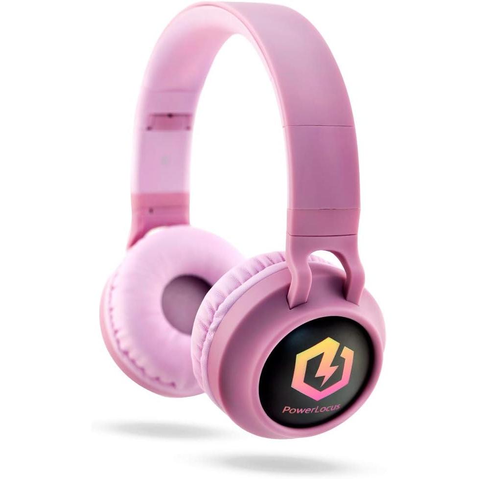 PowerLocus Buddy Bluetooth-Kinderkopfhörer, kabellos mit 85 dB Lautstärkebegrenzung, pink