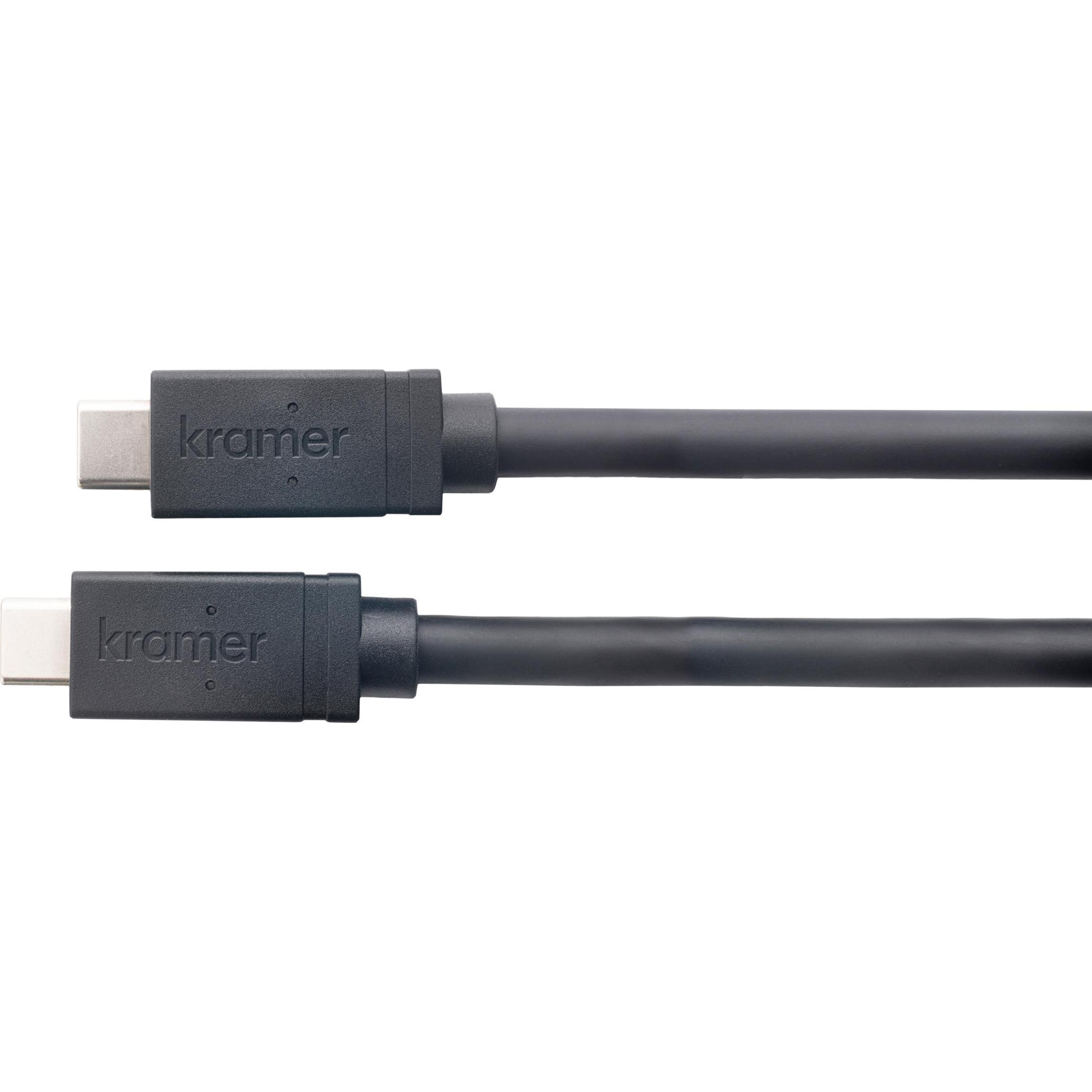 Kramer CA-U32/FF-10, USB-C Kabel (3 m, USB 3.2 Gen 2), unterstützt 4K@60 Videoübertragung und 10 Gbps Datenraten mit K-Lock Mechanismus
