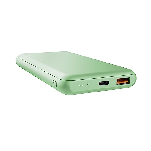Trust Redoh 10000mAh 20W Powerbank Schnellladefunktion, PD 18W USB-C, QC 3.0 USB, 50% Recyclingkunststoff, Inklusive Kabel, Power Bank Handy, iPhone, iPad, Samsung, Xiaomi, Tablet - Grün