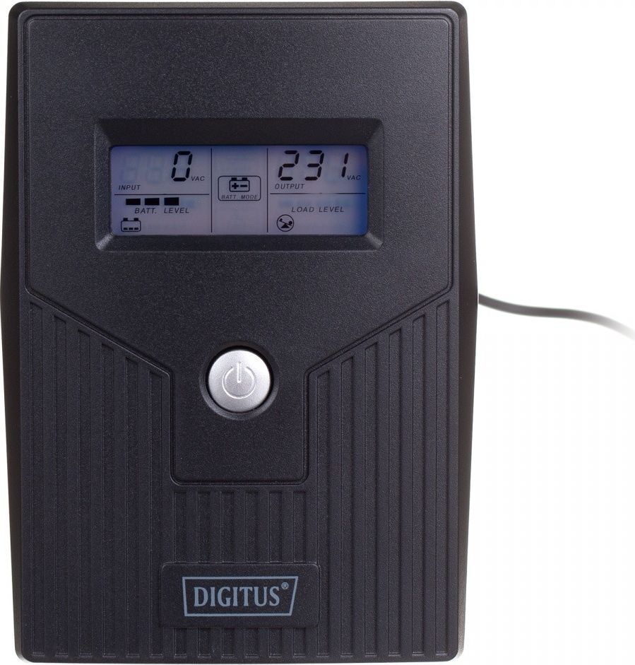 DIGITUS DN-170063-LCD Line-Interaktiv USV, 0,6 kVA, 360 W, Sine, 162 V, 290 V, Schwarz