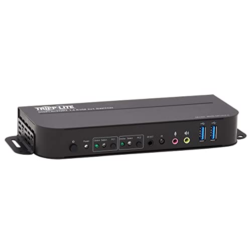 TrippLite by Eaton 2-Port DisplayPort/USB KVM-Switch - 4K 60 Hz, HDR, HDCP 2.2, IR, DP 1.4, USB-Freigabe, USB 3.0 Kabel (B005-DPUA2-K)