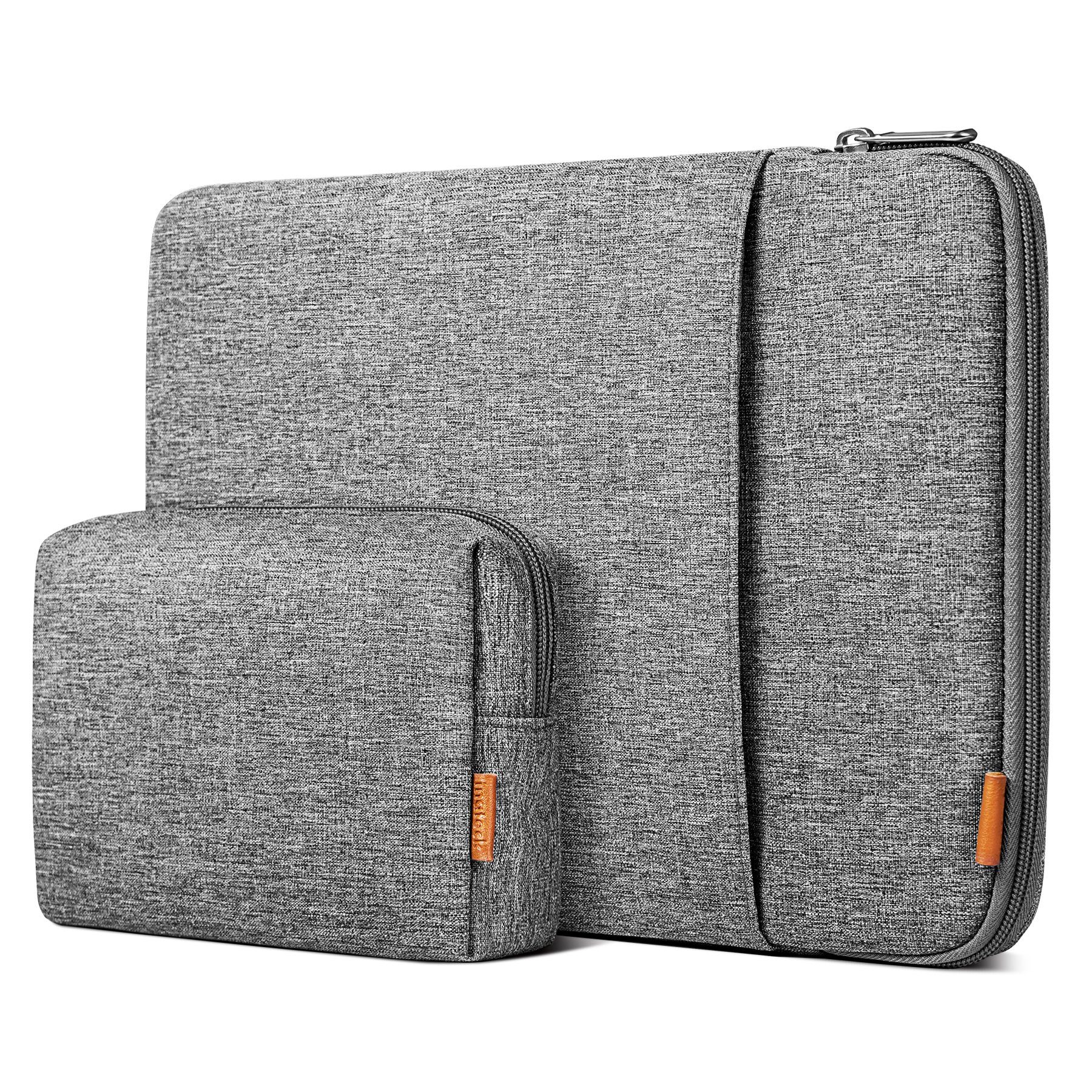Inateck Laptop-Hülle 13 Zoll Laptoptasche 360° Schutz Notebook Schutzhülle, spritzwassergeschützt, MacBook Air M3 2024 M2/M1 2022-2018, grau