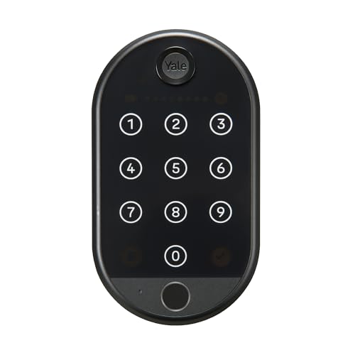 YALE Smart Keypad 2, Kabelloses Tastenfeld mit Fingerabdrucksensor, Bluetooth und Zugang per Code, Schwarz