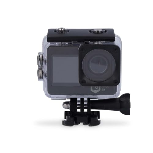 Nedis Action Cam - 5K@30fps - 16 MPixel - Wasserdicht bis: 30.00 m - 80 min - Wi-Fi - App erhältlich für: Android/IOS - Inkl. Halterung - Schwarz - Dual-Screen-Action-Cam mit HD-5K Auflösung