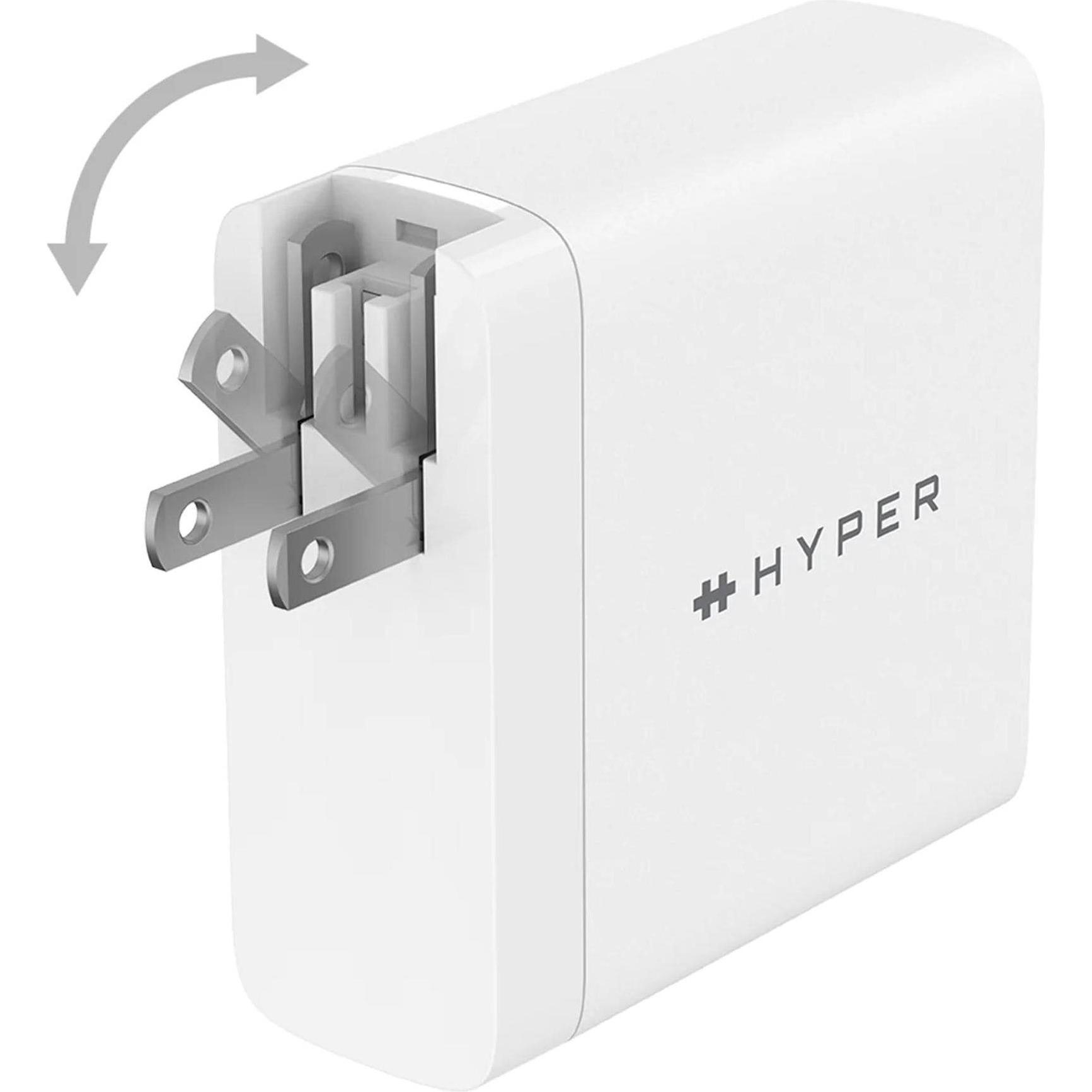 Hyper HyperJuice 140W PD 3.1 USB-C Ladegerät, Multi-Port Wandladegerät für bis zu 3 Geräte, Weiss
