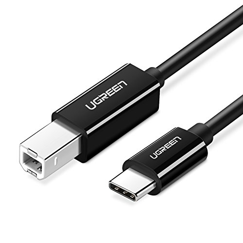 Ugreen US241 Premium USB-C zu USB-B Druckerkabel, 2m, 480Mb/s Übertragungsrate, Farbe Schwarz