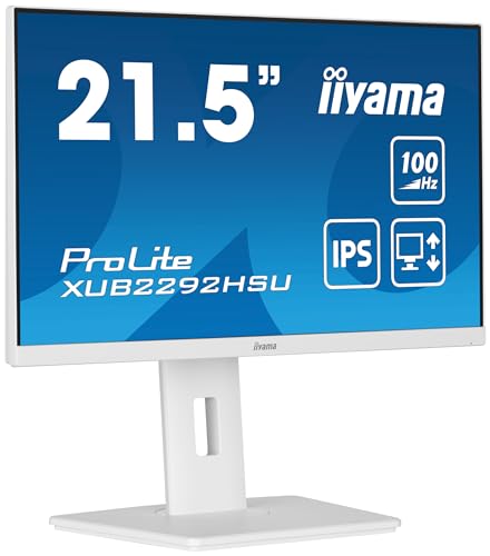 iiyama Prolite XUB2292HSU-W6 54,6cm 21,5" IPS LED-Monitor Full-HD 100Hz HDMI DP USB3.2 Höhenverstellung Pivot FreeSync weiß