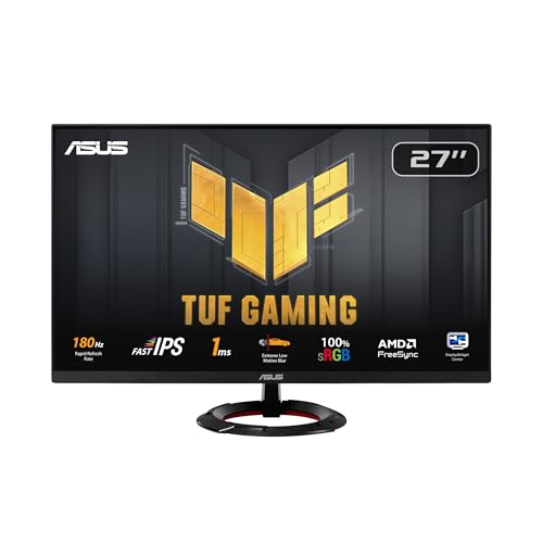 ASUS TUF Gaming VG279Q3R - 27 Zoll Full HD Monitor - 180 Hz, 1ms GtG, G-Sync, FreeSync, Adaptive Sync, ELMB, GameFast Input - Fast-IPS Panel, 16:9, 1920x1080, DisplayPort, HDMI, Speaker - Schwarz