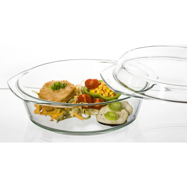 Simax Schüssel mit Deckel, Glas, Transparent, 26.8 x 26.8 x 9.3 cm