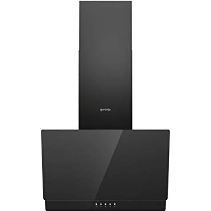 Gorenje Essential WHI629EB, Motorhaube, Kamin abgewinkelt, Breite: 60 cm, Tiefe: 33.5 cm, Absaugung und Rückführung (mit zusätzlichem Rückführungsset), mit internem Motor, Schwarz