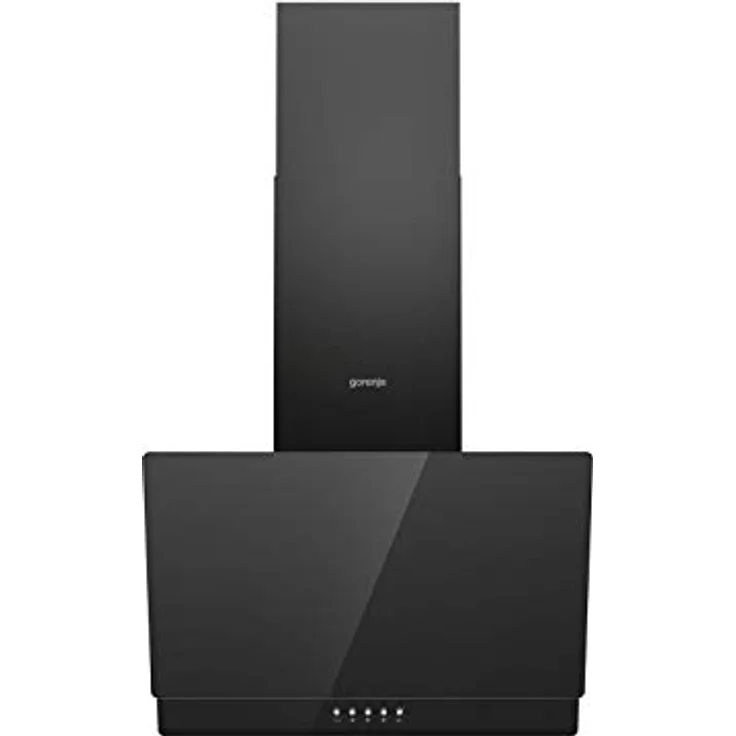 Gorenje Essential WHI629EB, Motorhaube, Kamin abgewinkelt, Breite: 60 cm, Tiefe: 33.5 cm, Absaugung und Rückführung (mit zusätzlichem Rückführungsset), mit internem Motor, Schwarz – Bild 1